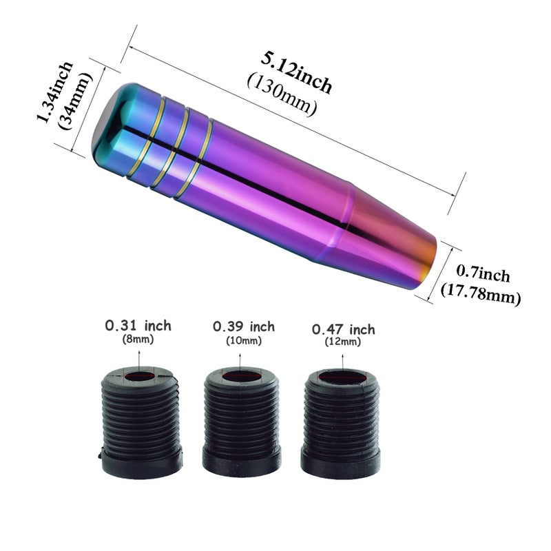 Abfer 5" Heavy Weighted Shifter Knob, Aluminum Alloy Car Gear Lever Metal Stick Shift Handle Fit Most Automatic Manual Vehicle (Multicolor) - Image 2